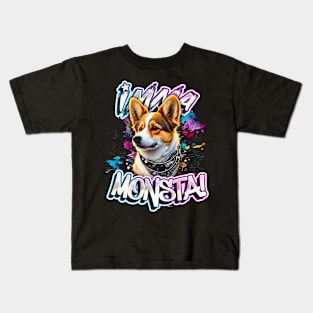 Imma Monsta! CORGI | Blacktee | by Asarteon Kids T-Shirt